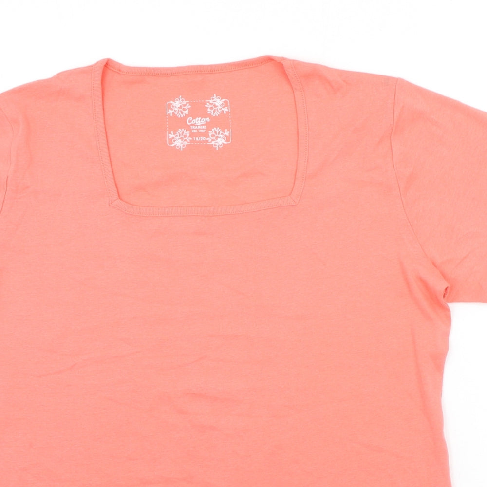 Cotton Traders Womens Pink   Basic T-Shirt Size 18