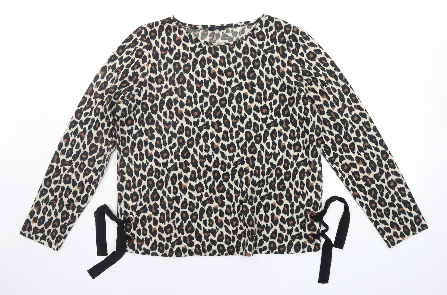 M&Co Womens Beige Animal Print  Pullover Jumper Size 16