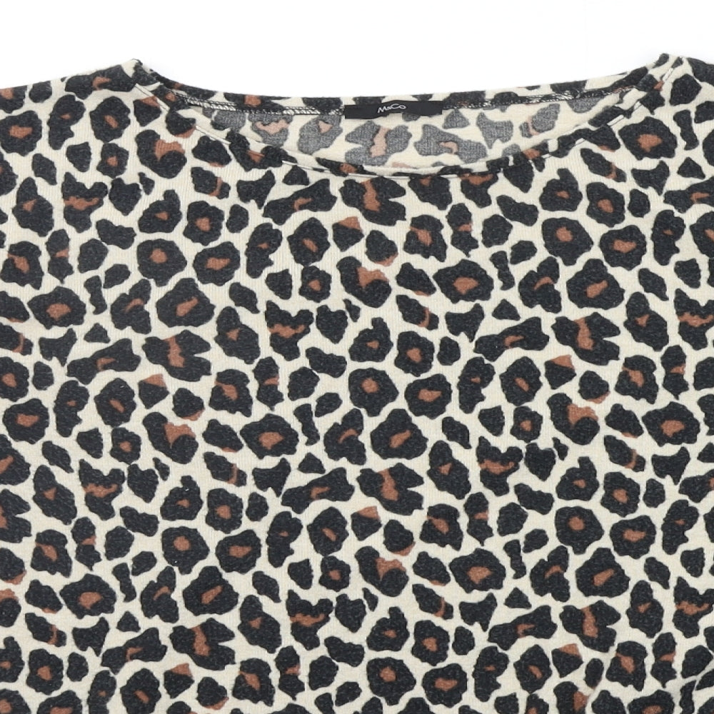 M&Co Womens Beige Animal Print  Pullover Jumper Size 16
