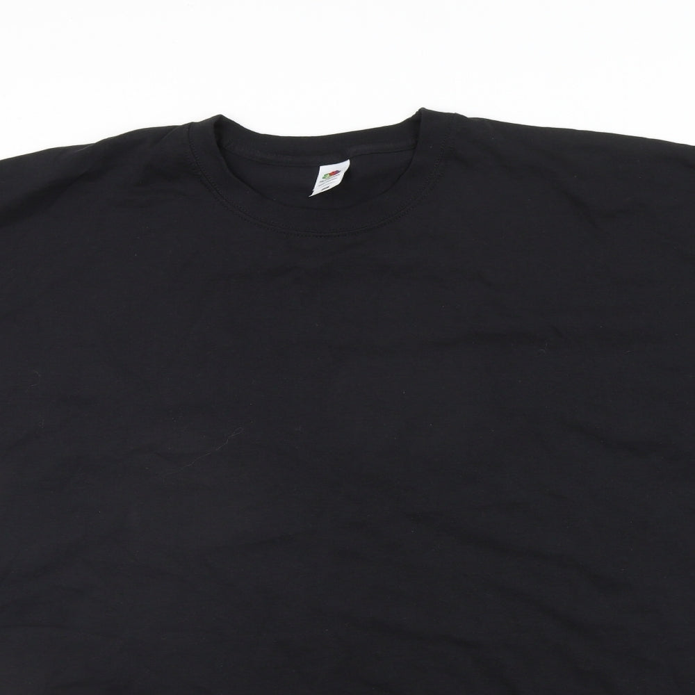 Fruit of the Loom Mens Black Houndstooth   T-Shirt Size 4XL