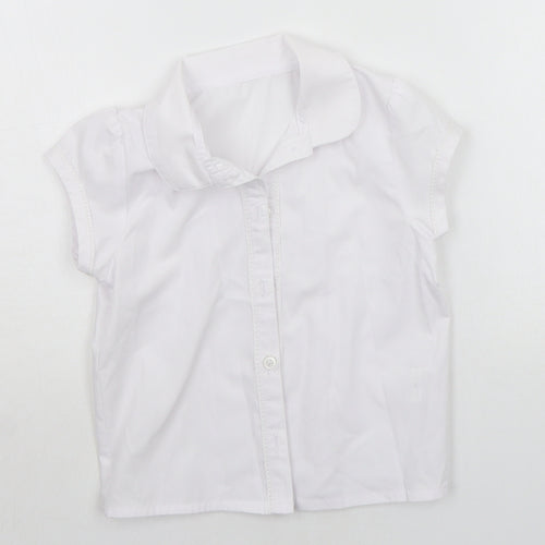 George Girls White   Basic Button-Up Size 4-5 Years