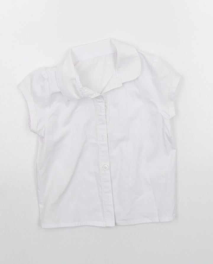 George Girls White Basic Button-Up Size 4-5 Years