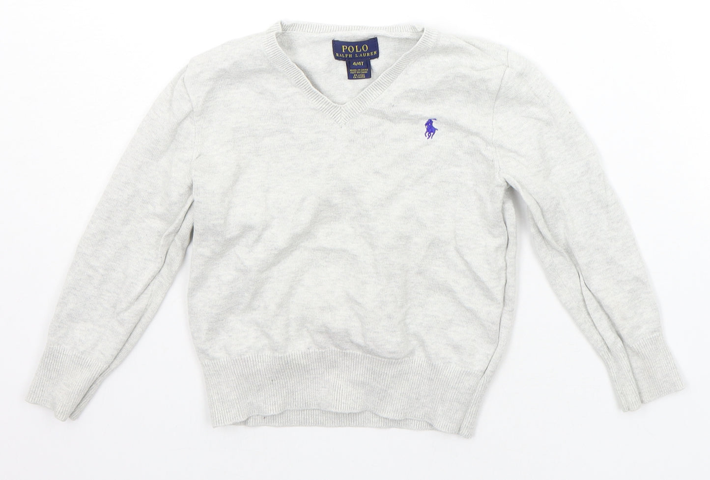 Ralph Lauren Girls Grey   Pullover Jumper Size 4 Years