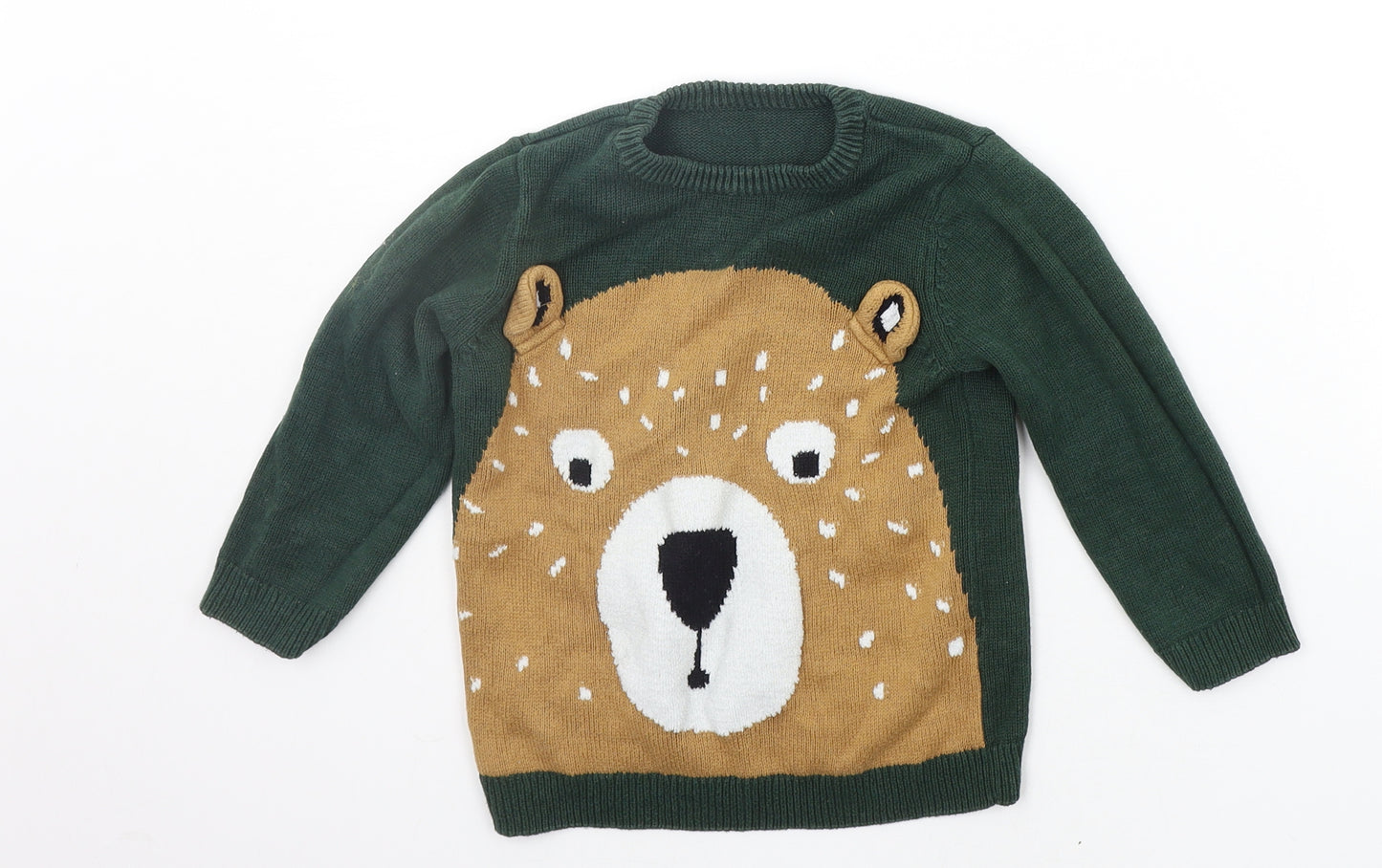 Matalan Boys Green   Pullover Jumper Size 3-4 Years  - BEAR
