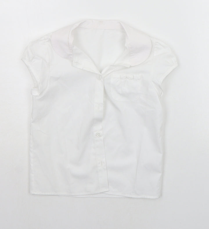 George Girls White Basic Button-Up Size 4-5 Years