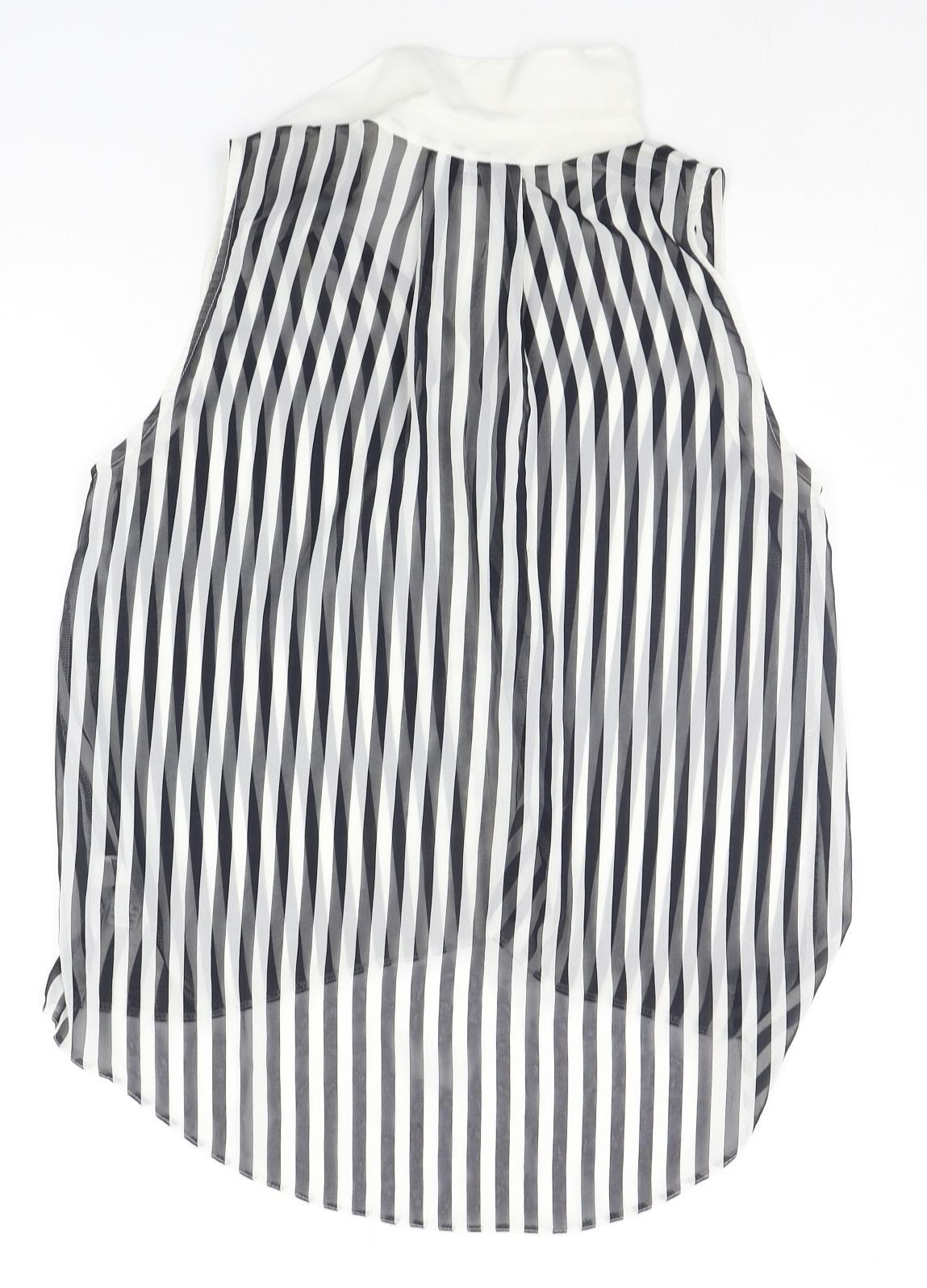 Tammy Girls Black Striped  Basic Button-Up Size 16 Years
