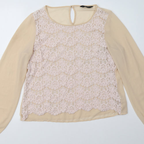 Dorothy Perkins Womens Beige   Basic Blouse Size 16