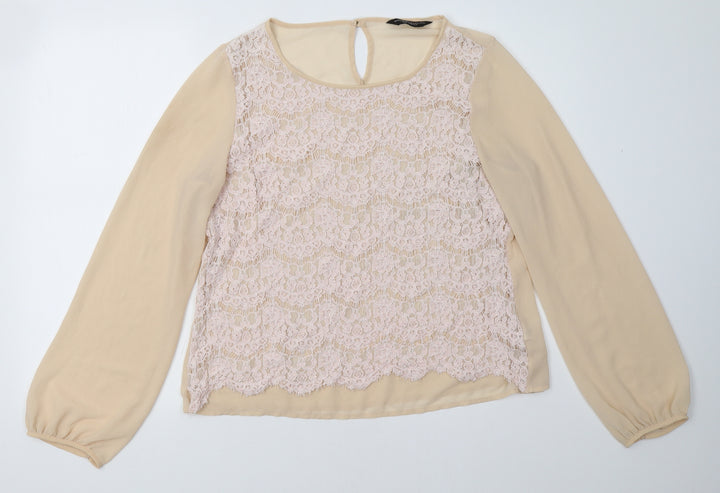 Dorothy Perkins Womens Beige Basic Blouse Size 16