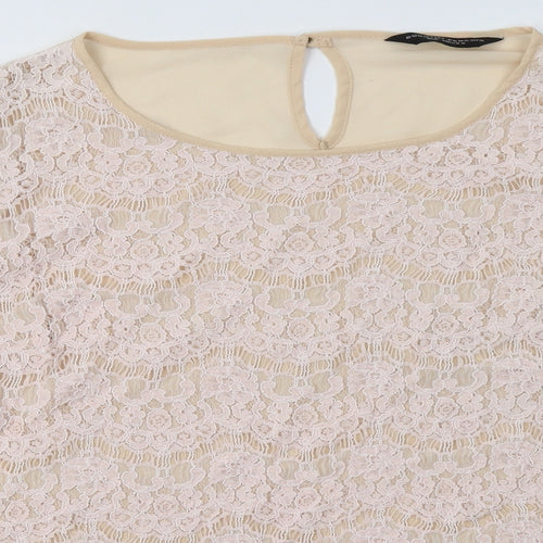 Dorothy Perkins Womens Beige   Basic Blouse Size 16