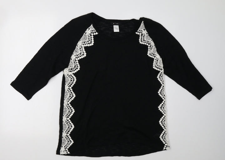 La Redoute Womens Black Pullover Sweatshirt Size 16