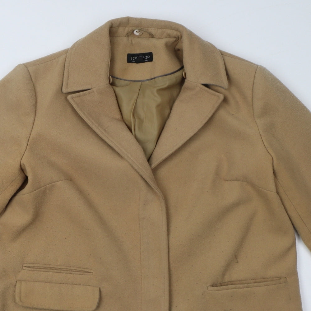 Topshop Womens Beige   Overcoat Coat Size 10