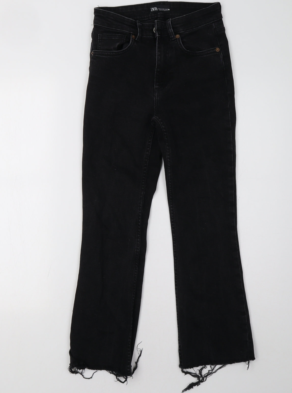 Zara Womens Black  Denim Straight Jeans Size 6 L26 in