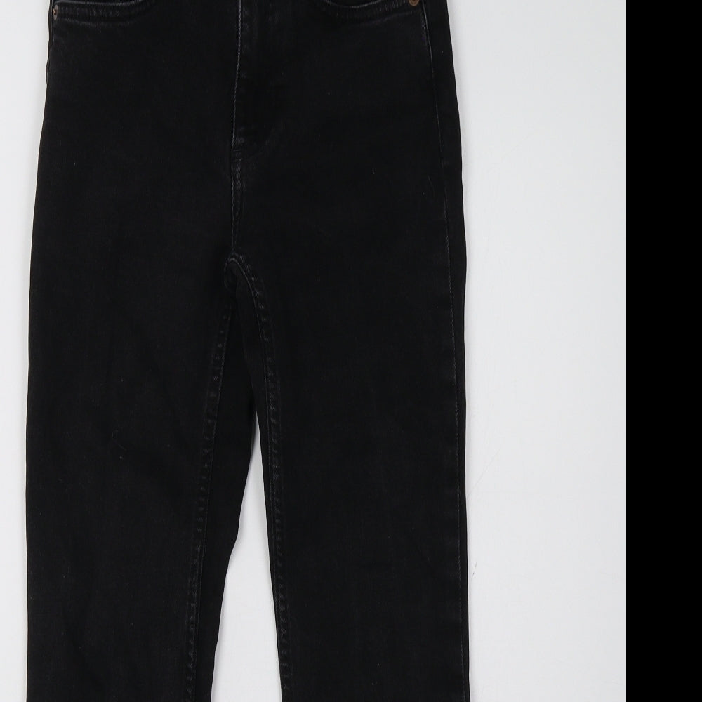 Zara Womens Black  Denim Straight Jeans Size 6 L26 in