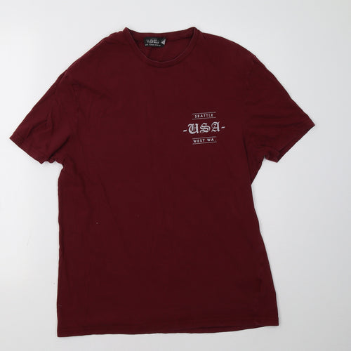 topmanb Mens Red    T-Shirt Size M