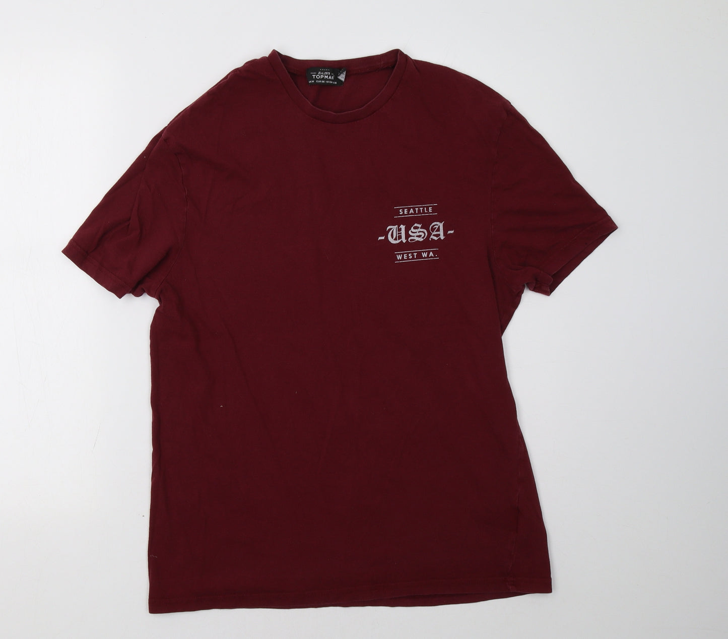 topmanb Mens Red    T-Shirt Size M