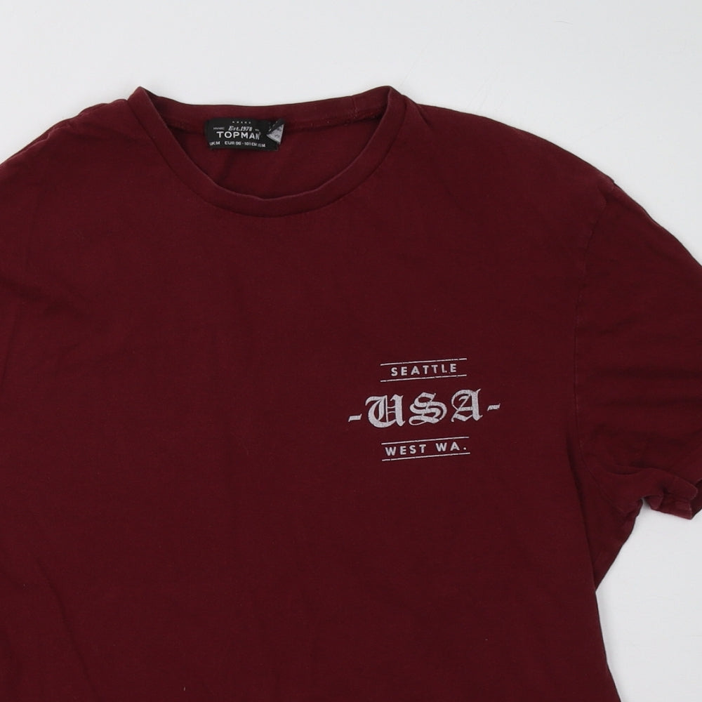 topmanb Mens Red    T-Shirt Size M