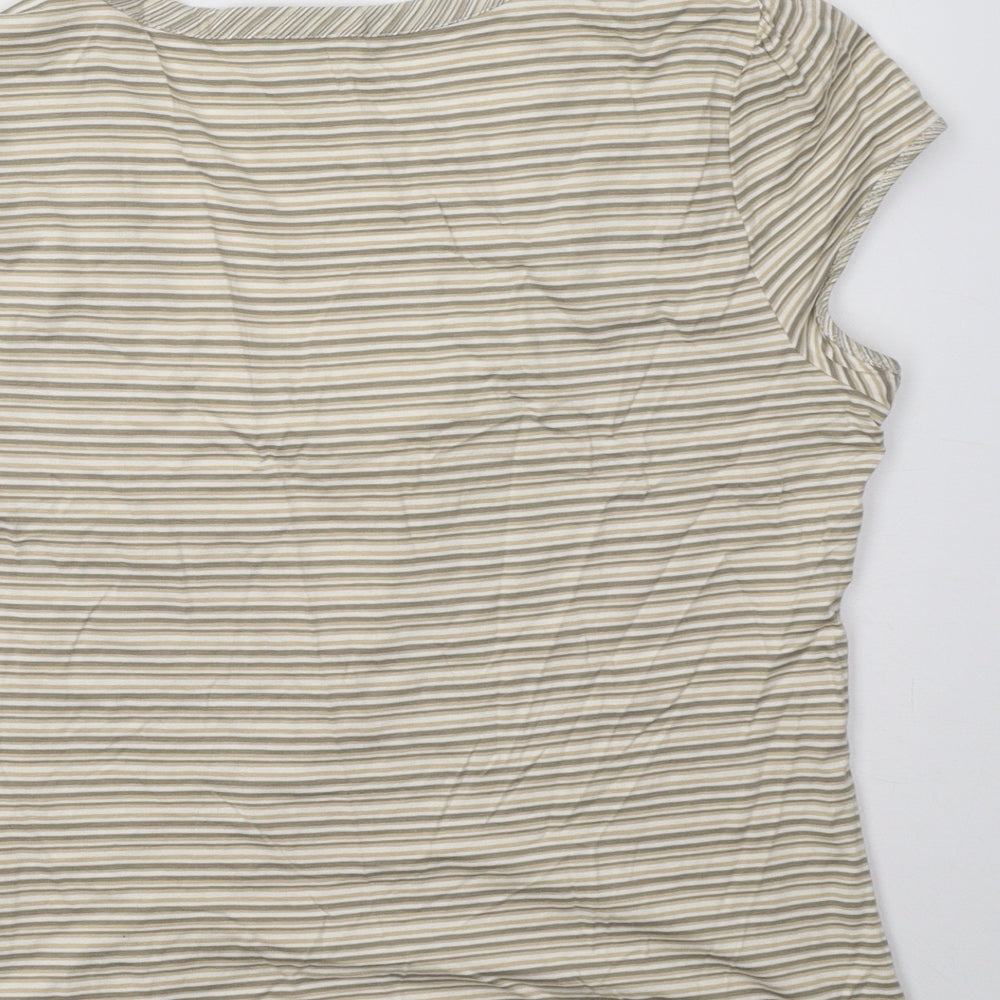 Marks and Spencer Womens Beige Striped  Wrap T-Shirt Size 16