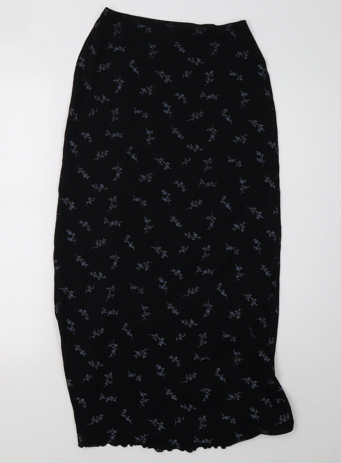 etham Womens Black Floral  A-Line Skirt Size 8
