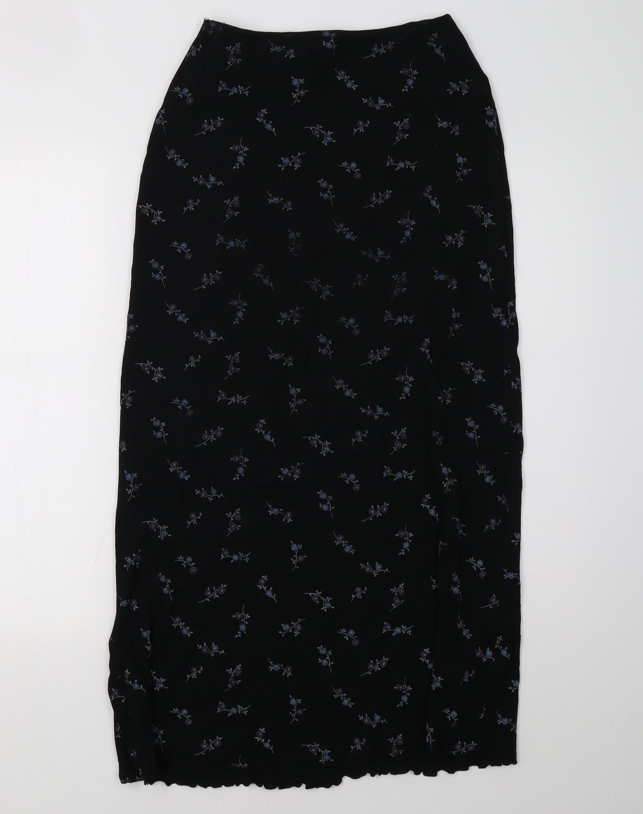 etham Womens Black Floral  A-Line Skirt Size 8