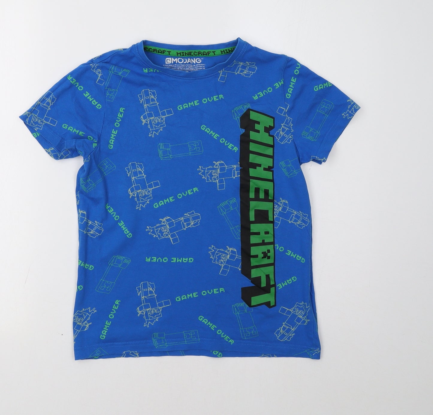 tesco Boys Blue    Pyjama Set Size 10-11 Years  - minecraft