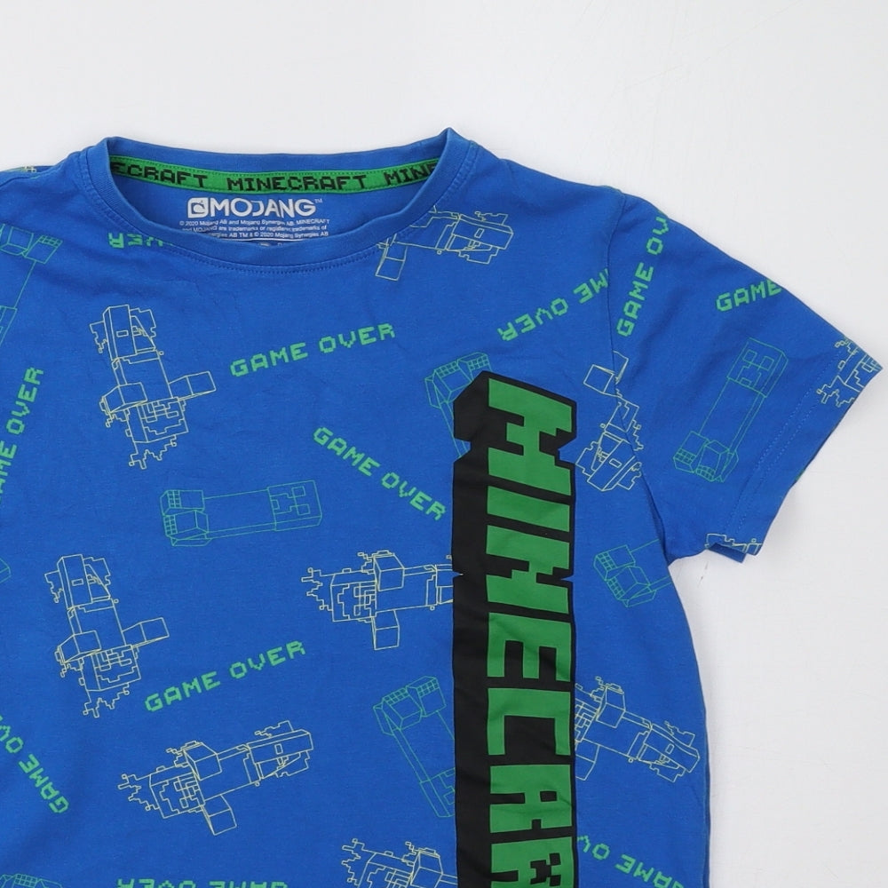 tesco Boys Blue    Pyjama Set Size 10-11 Years  - minecraft