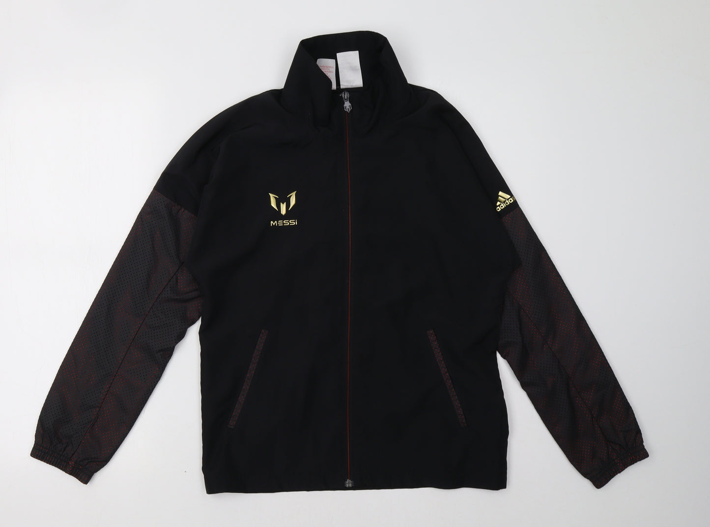 adidas Boys Black   Windbreaker Jacket Size 11-12 Years  - messi