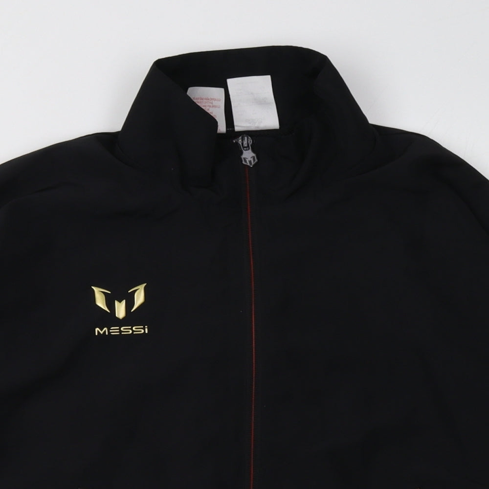 adidas Boys Black   Windbreaker Jacket Size 11-12 Years  - messi