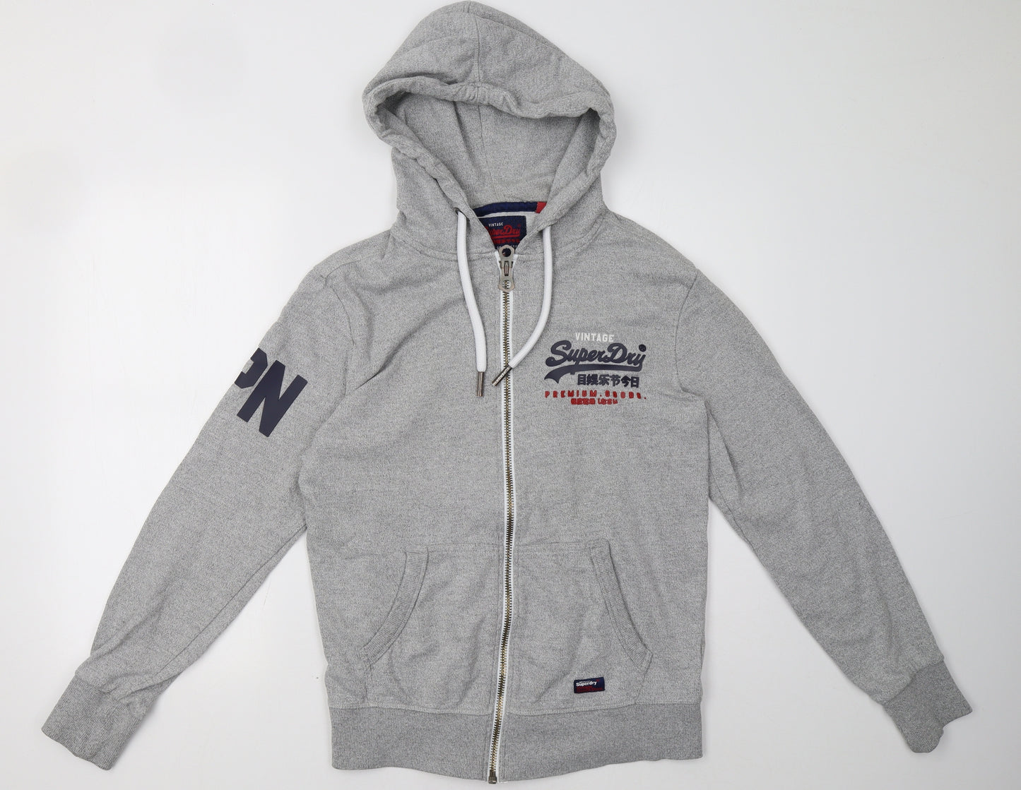 Superdry Mens Grey   Full Zip Hoodie Size L