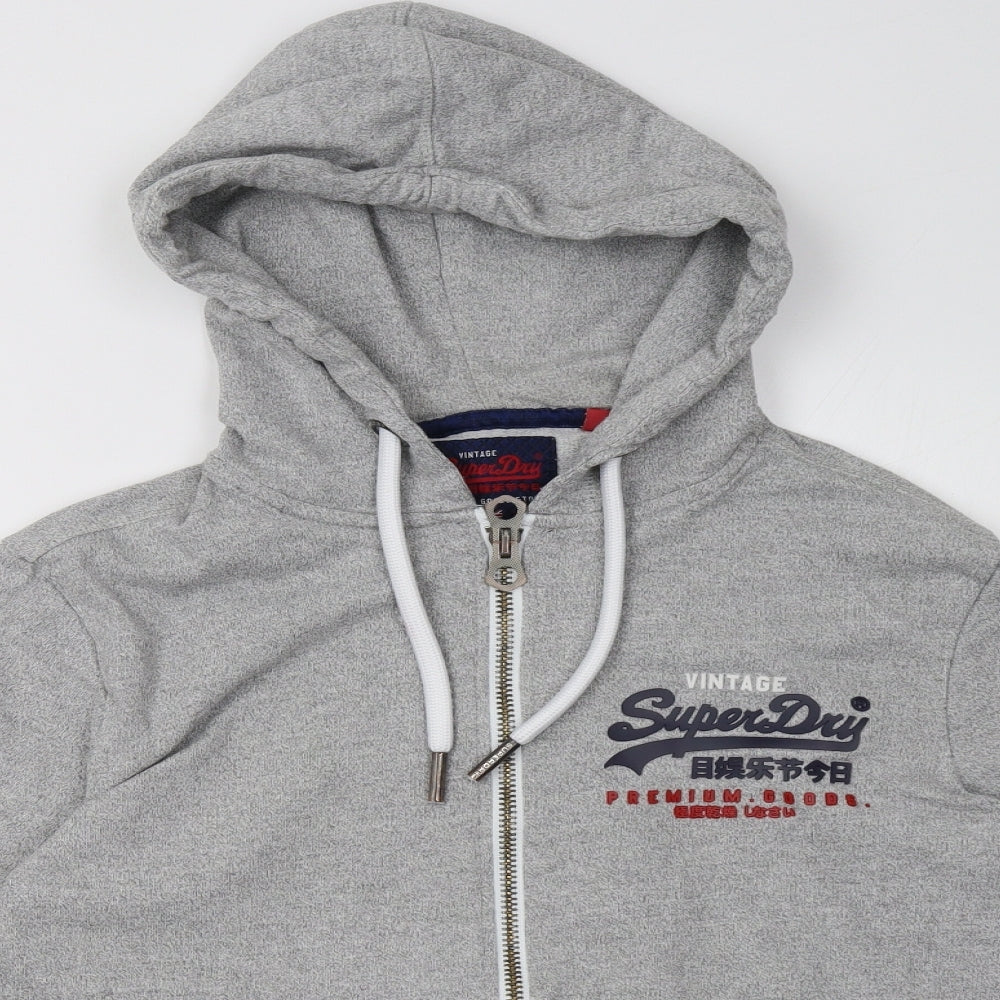 Superdry Mens Grey   Full Zip Hoodie Size L