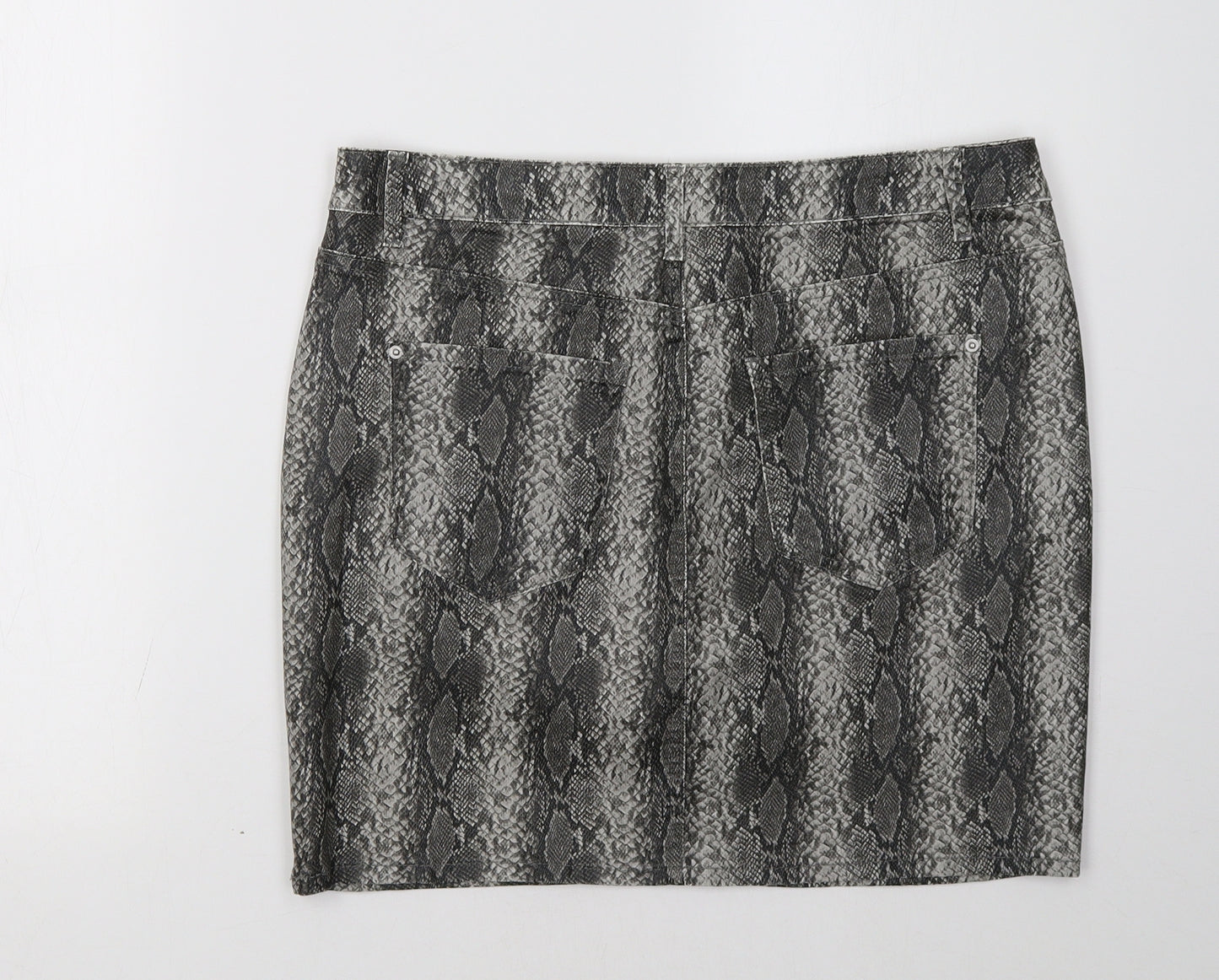 NEXT Womens Grey Animal Print  A-Line Skirt Size 14