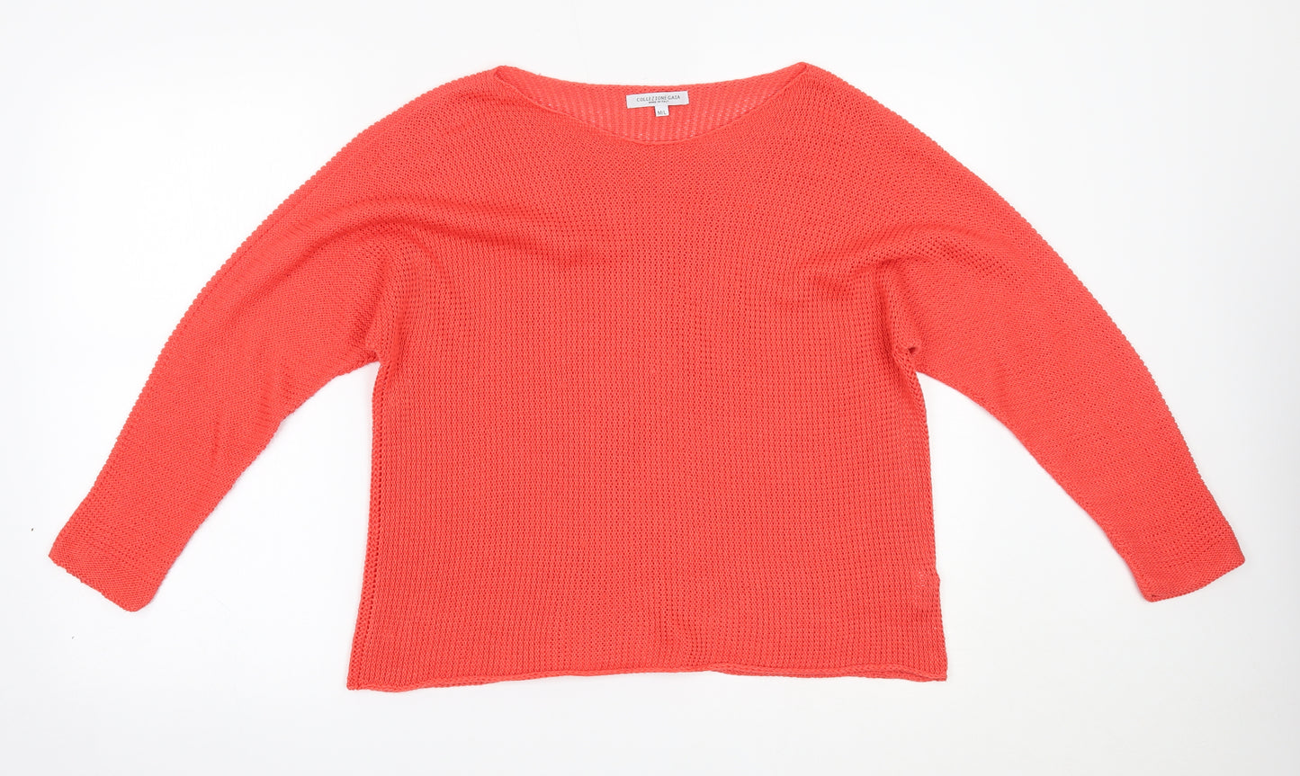 Collezione Gaia Womens Orange   Pullover Jumper Size M