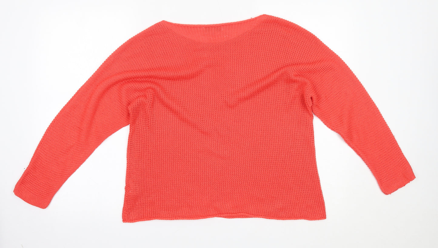 Collezione Gaia Womens Orange   Pullover Jumper Size M