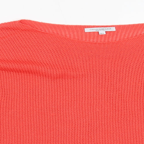Collezione Gaia Womens Orange   Pullover Jumper Size M