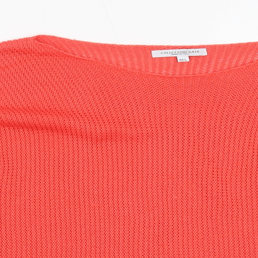 Collezione Gaia Womens Orange   Pullover Jumper Size M