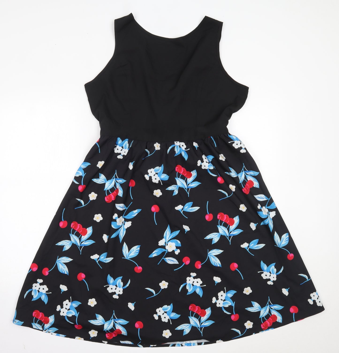 Ruiyige Womens Black Floral  A-Line  Size 2XL