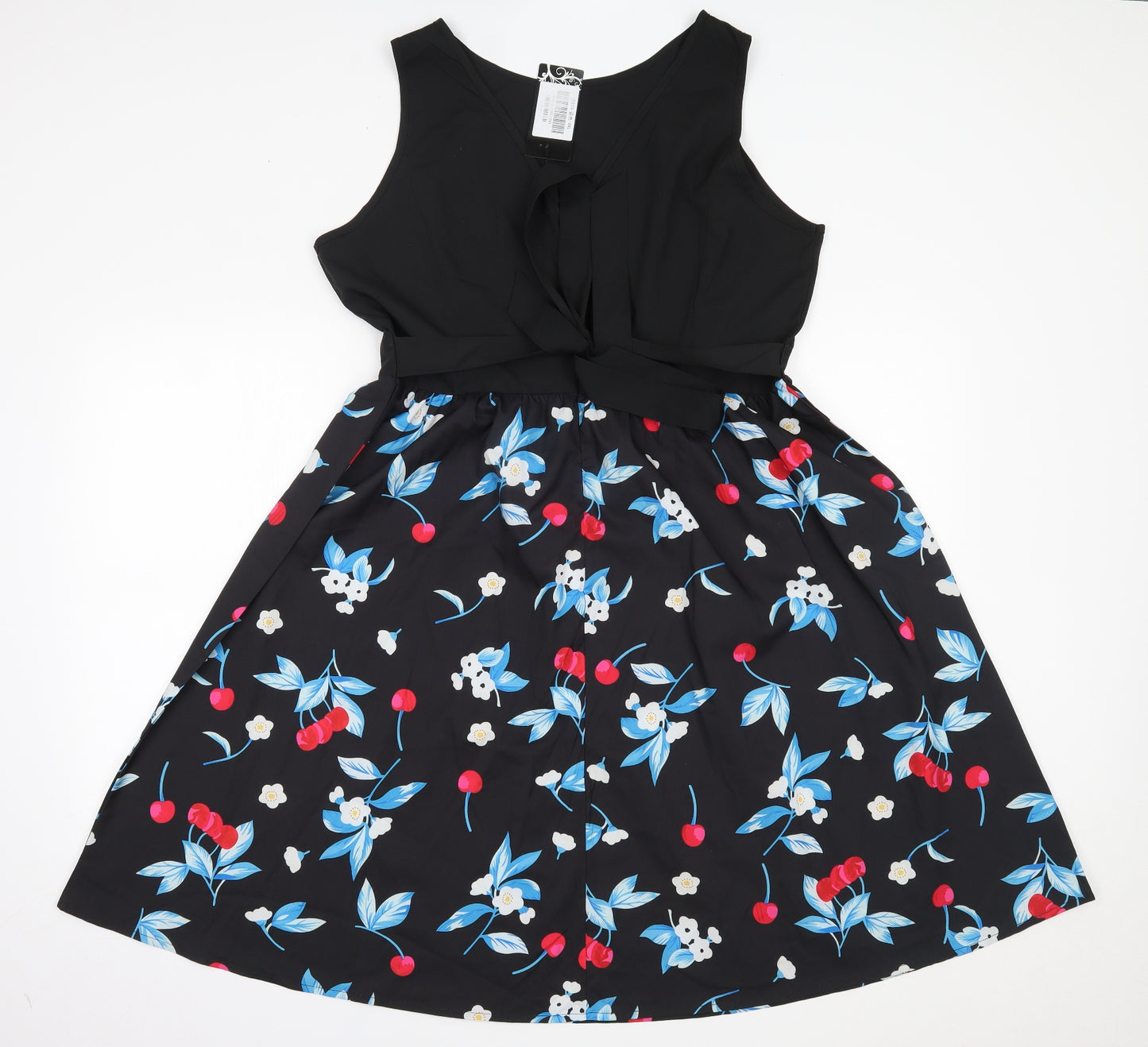 Ruiyige Womens Black Floral  A-Line  Size 2XL