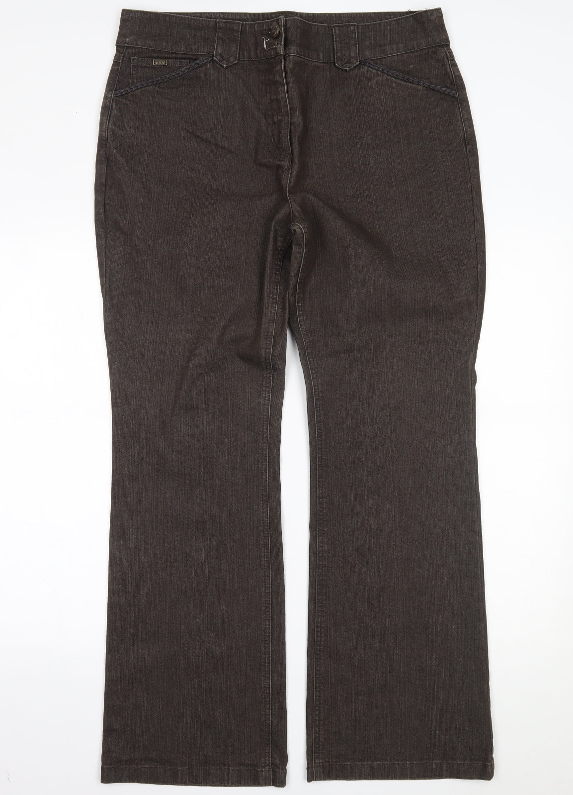 Per Una Womens Brown  Denim Bootcut Jeans Size 16 L29 in