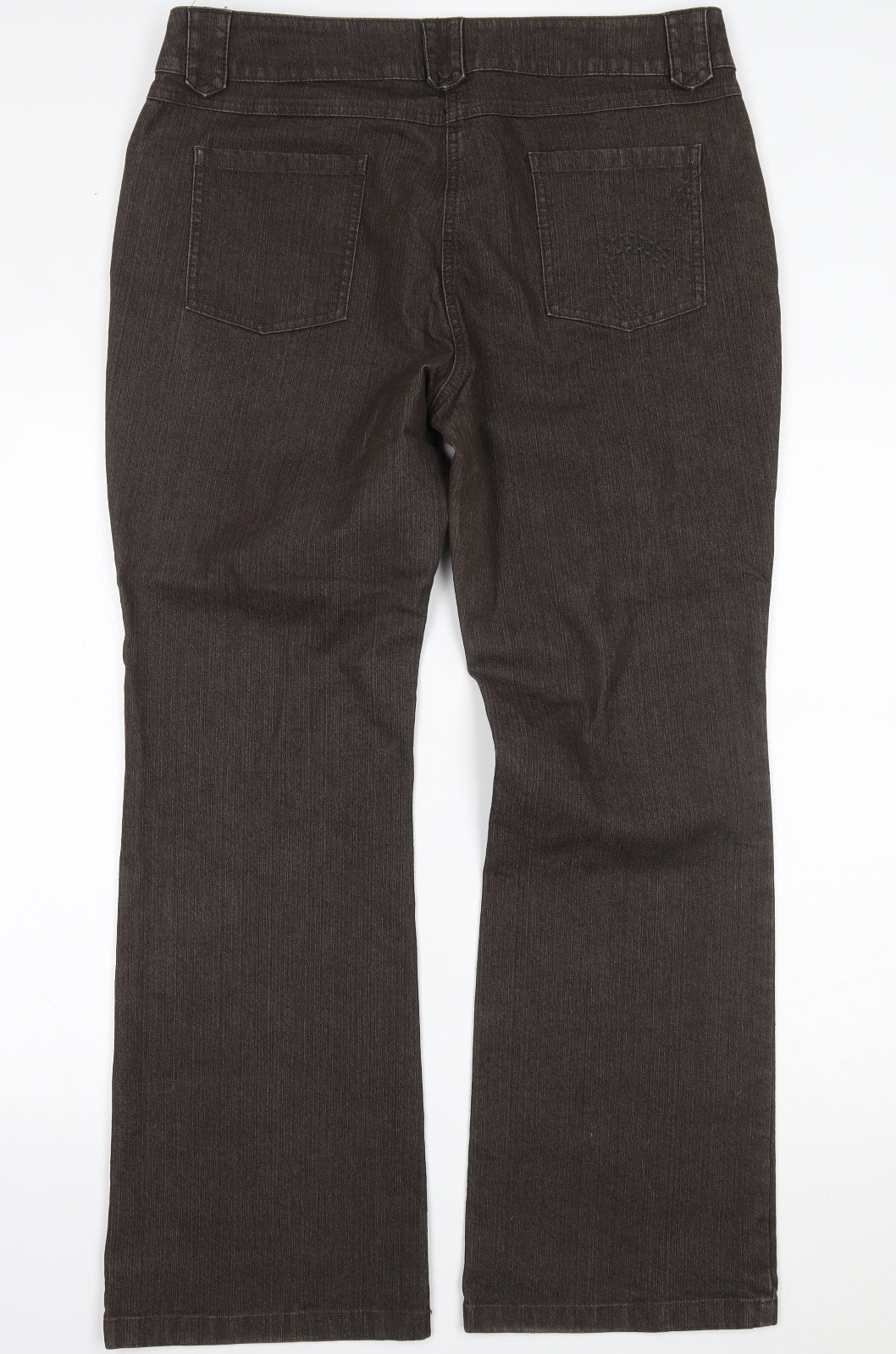 Per Una Womens Brown  Denim Bootcut Jeans Size 16 L29 in