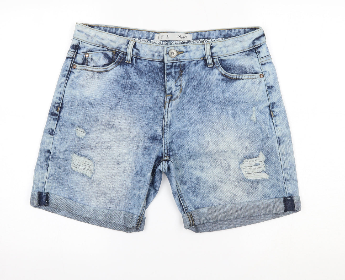 Primark Womens Blue  Denim Cut-Off Shorts Size 12