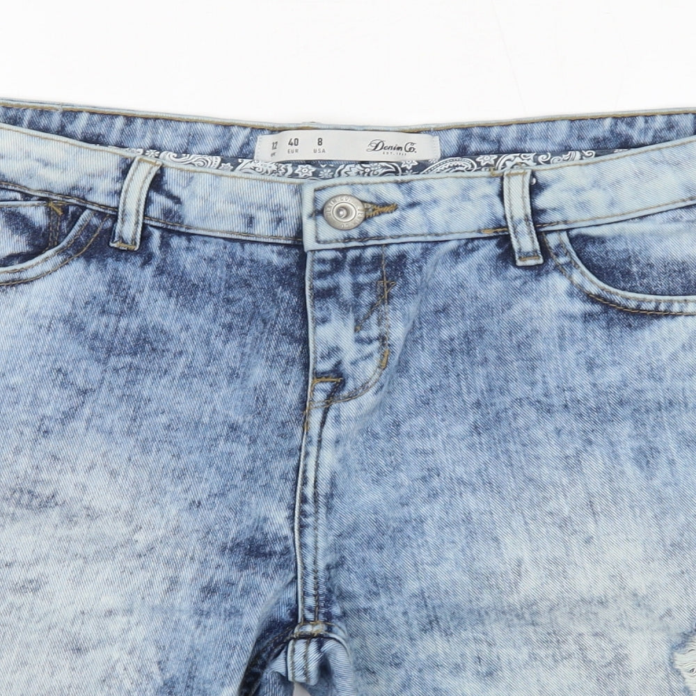 Primark Womens Blue  Denim Cut-Off Shorts Size 12