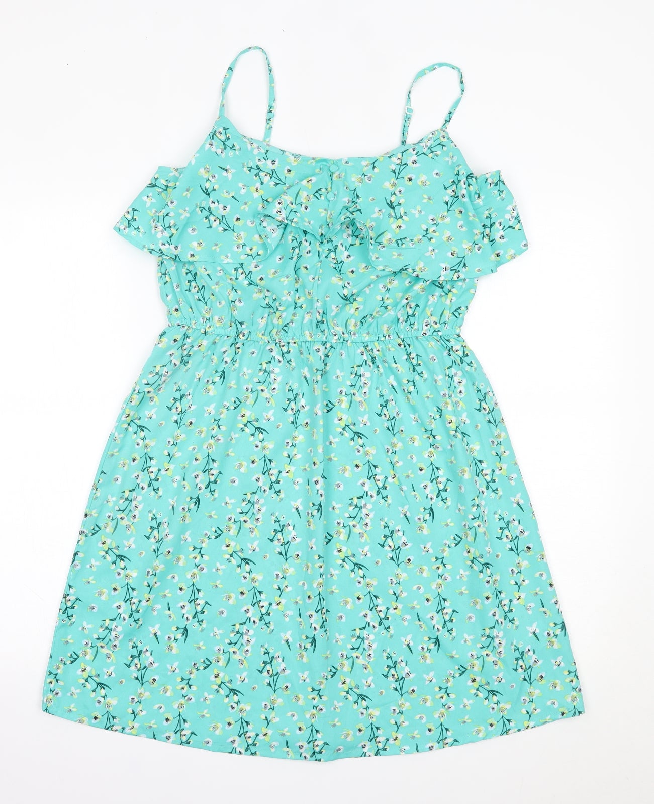 pep&co Womens Green Floral  Fit & Flare  Size 12