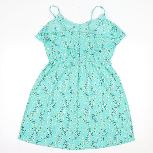 pep&co Womens Green Floral  Fit & Flare  Size 12