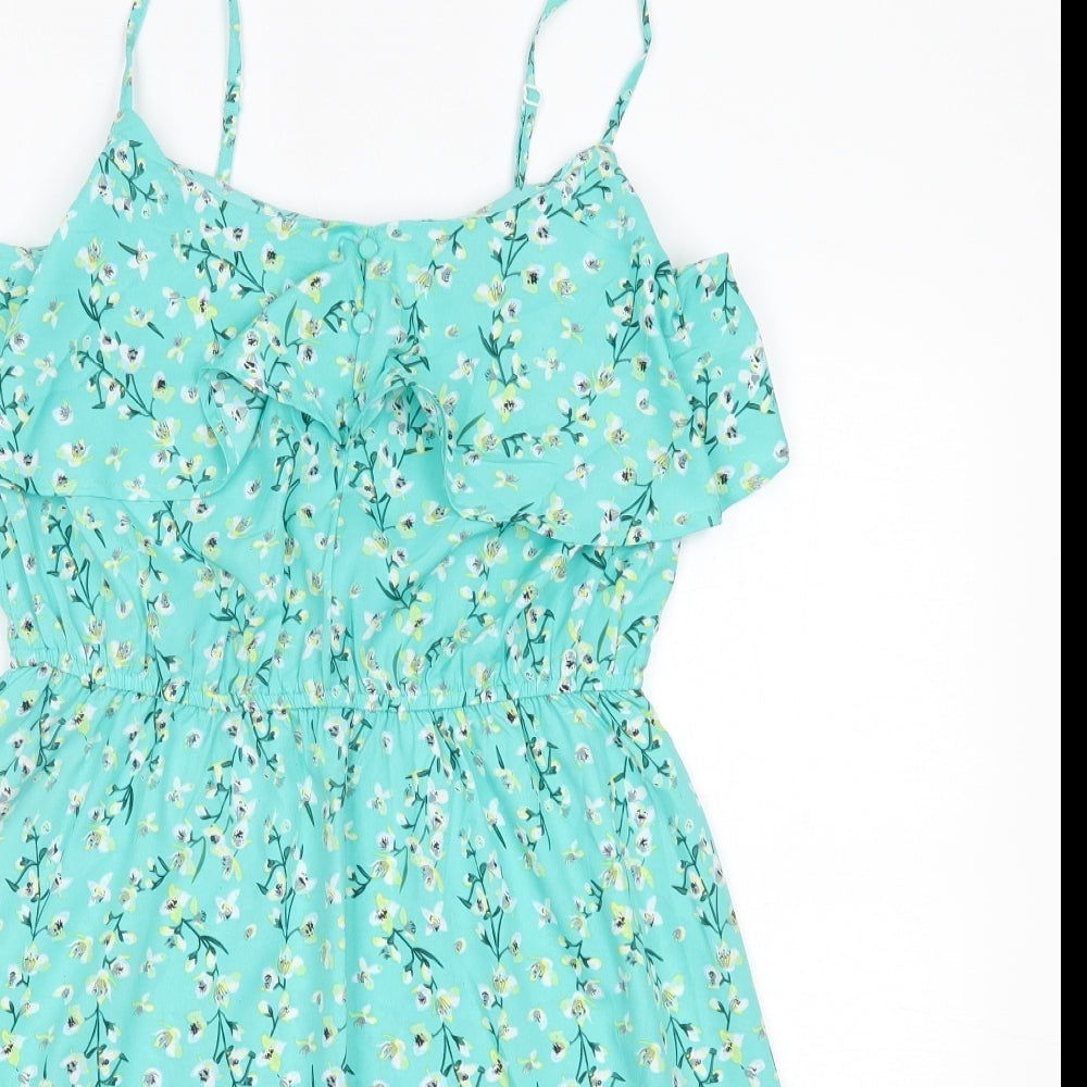 pep&co Womens Green Floral  Fit & Flare  Size 12