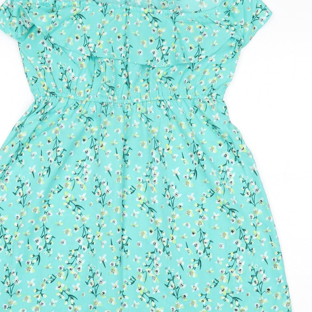 pep&co Womens Green Floral  Fit & Flare  Size 12