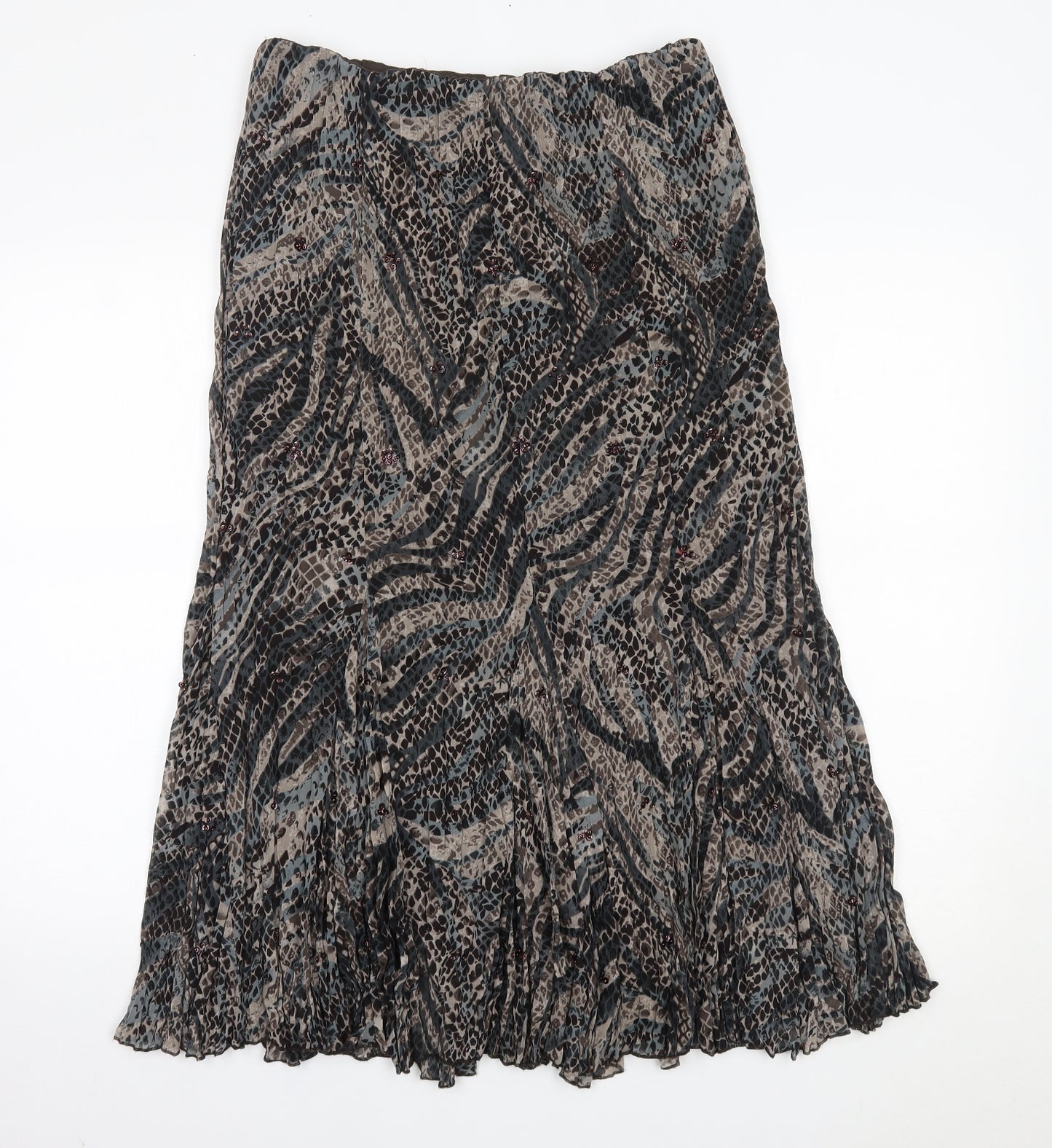 Soon Womens Brown Animal Print  Maxi Skirt Size 14