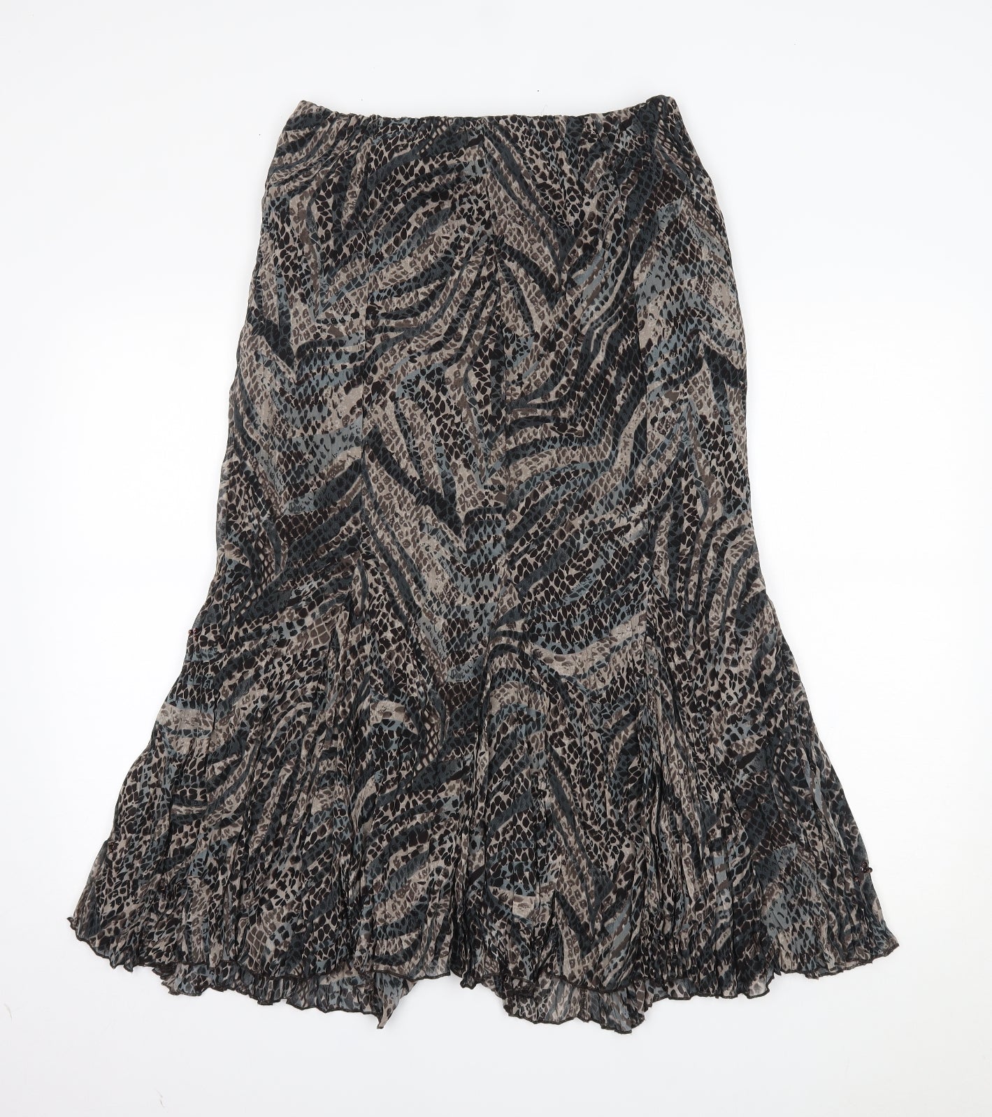 Soon Womens Brown Animal Print  Maxi Skirt Size 14