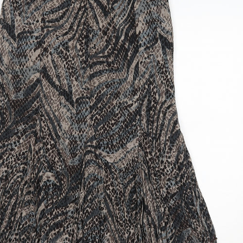 Soon Womens Brown Animal Print  Maxi Skirt Size 14