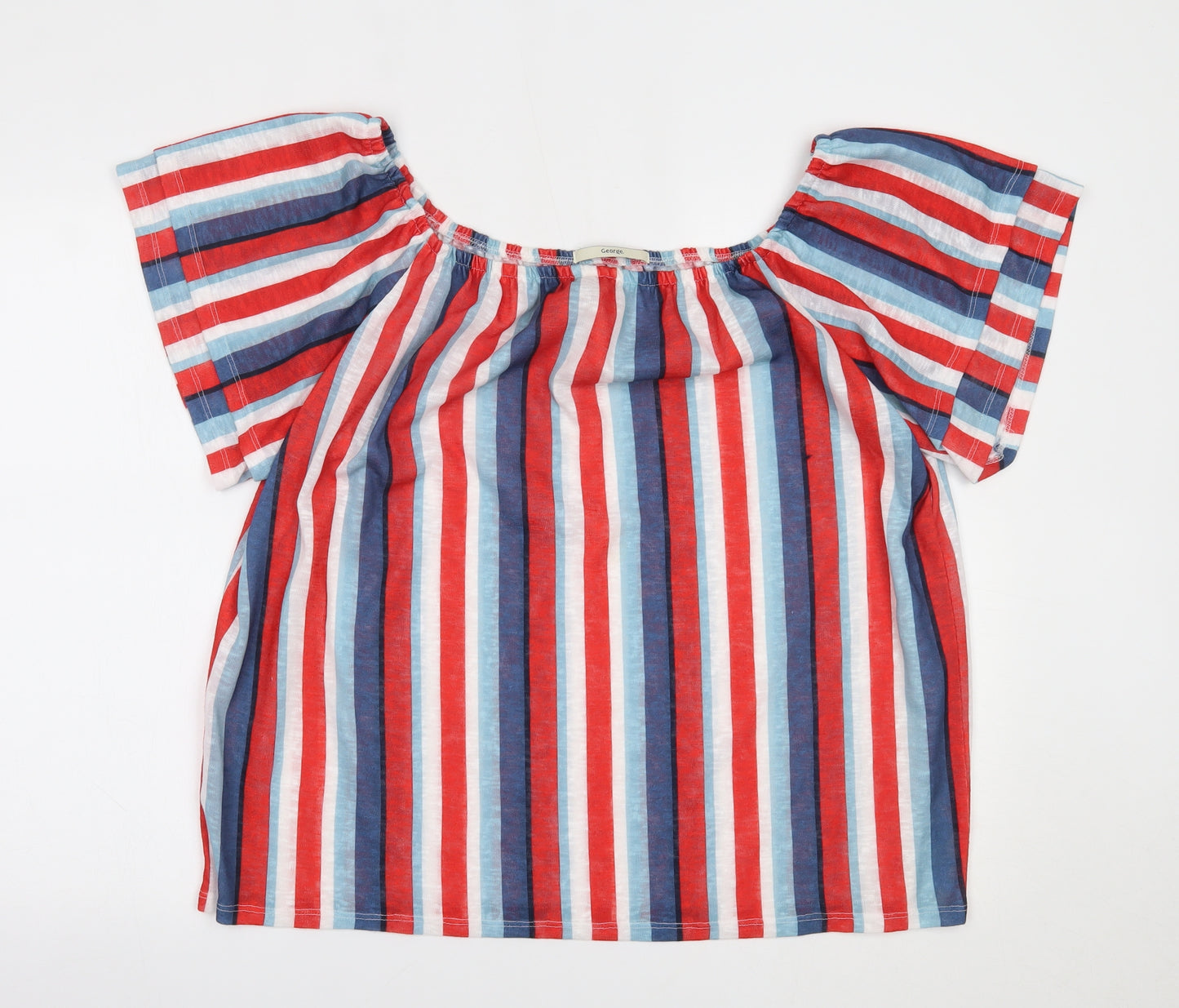 George Womens Multicoloured Striped  Basic Blouse Size 18
