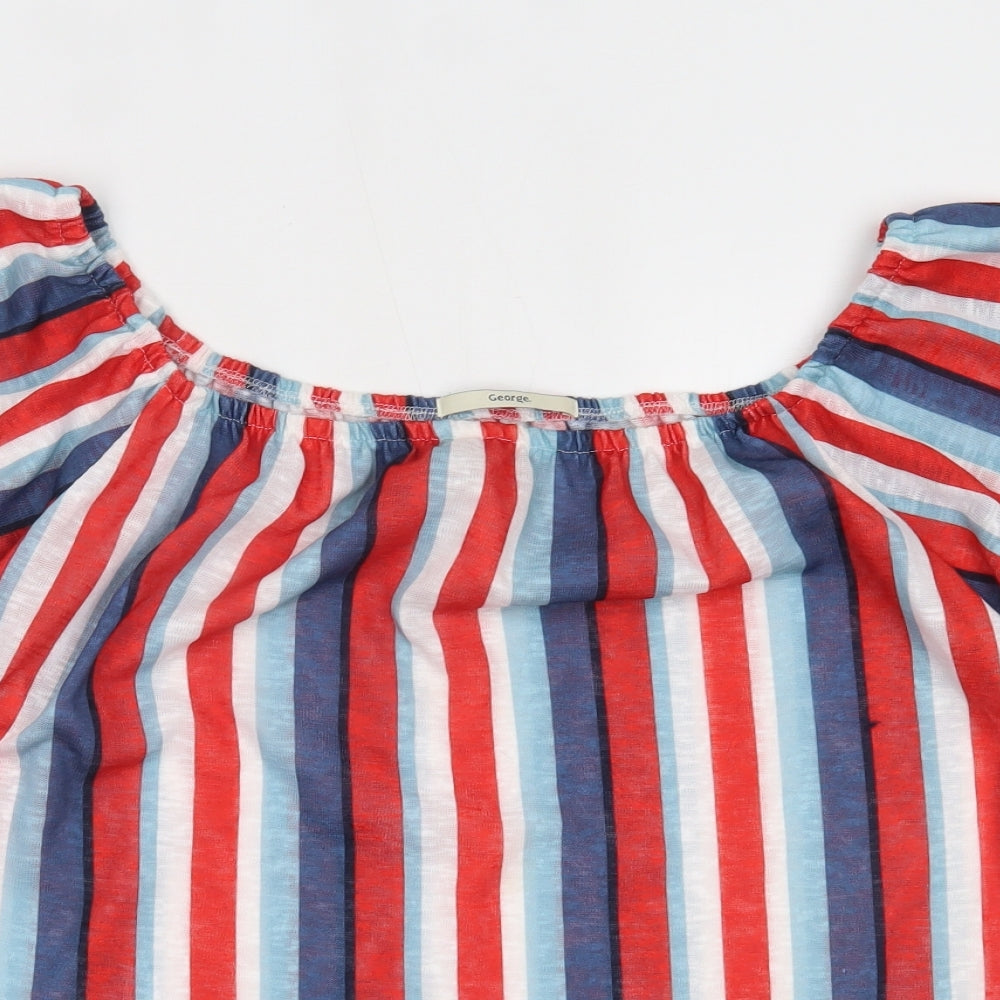 George Womens Multicoloured Striped  Basic Blouse Size 18