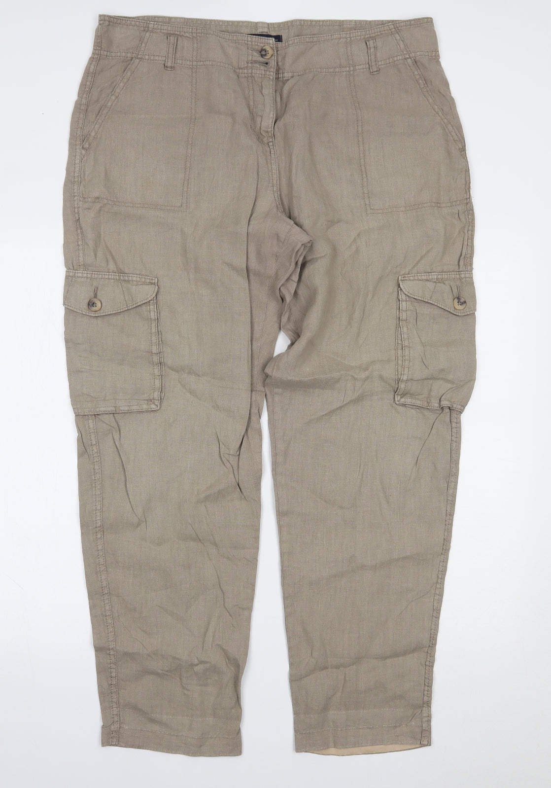 Marks and Spencer Womens Beige   Trousers  Size 16 L29 in